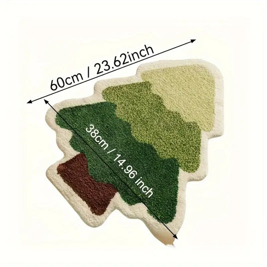 Christmas Tree-Shaped Microfiber Bath Mat